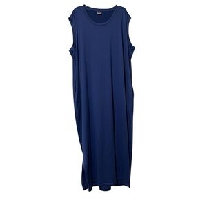 Real Essentials size 2X women’s cap sleeve maxi lounge dress w/pockets